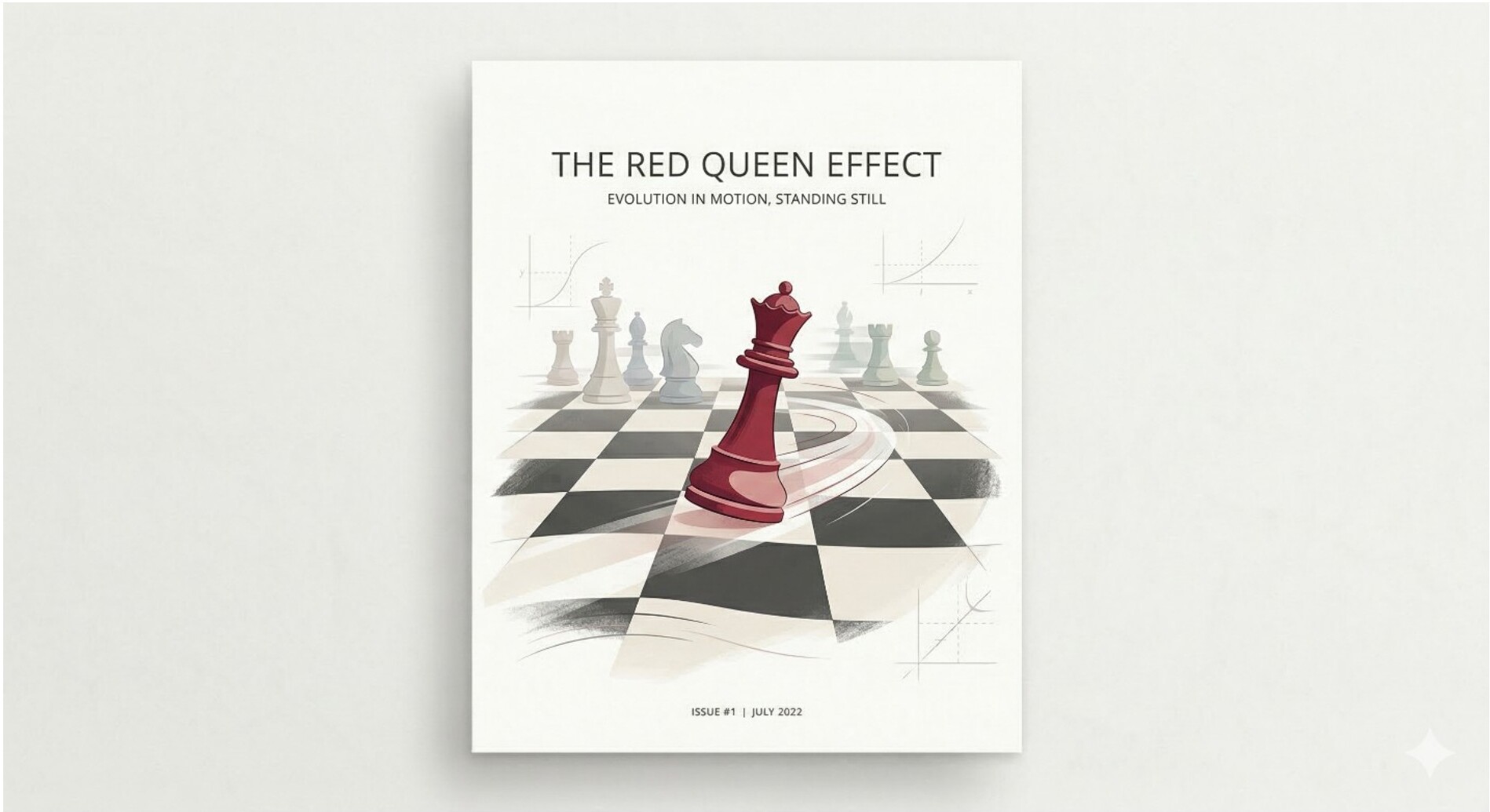The Red Queen Effect: evolution in motion, standing still. Chess pieces on a board.
